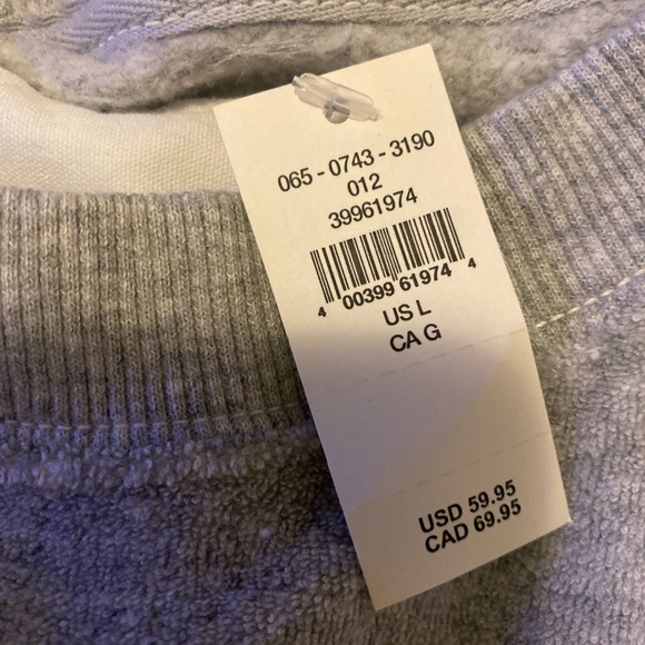 Aerie Gray Off-the-Shoulder Sweater with Green Accents - Picture 5 of 7